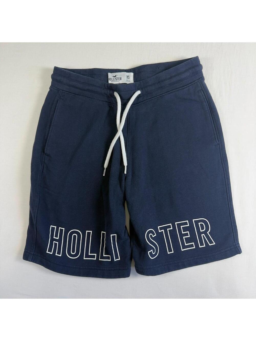 Hollister Fleece sweat Navy Blue Shorts Mens XS Mid Rise Drawstring